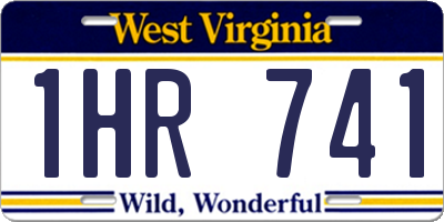 WV license plate 1HR741