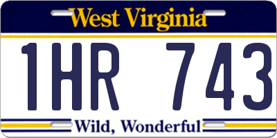 WV license plate 1HR743
