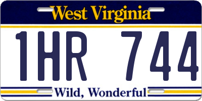 WV license plate 1HR744