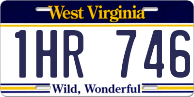 WV license plate 1HR746