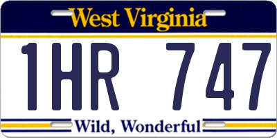 WV license plate 1HR747