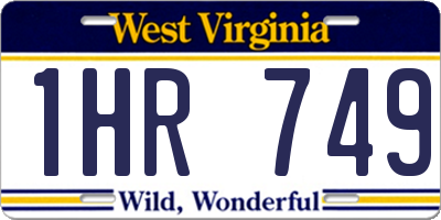 WV license plate 1HR749