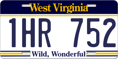 WV license plate 1HR752
