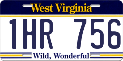 WV license plate 1HR756
