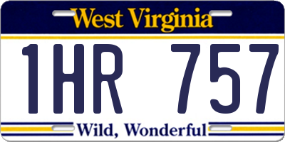 WV license plate 1HR757