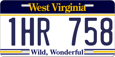WV license plate 1HR758