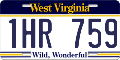 WV license plate 1HR759