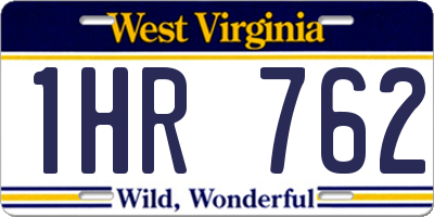 WV license plate 1HR762
