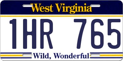 WV license plate 1HR765