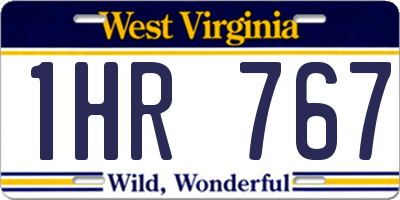 WV license plate 1HR767