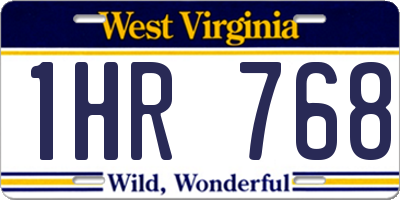 WV license plate 1HR768