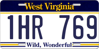 WV license plate 1HR769