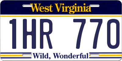 WV license plate 1HR770