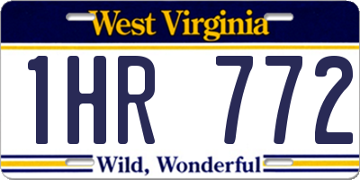 WV license plate 1HR772