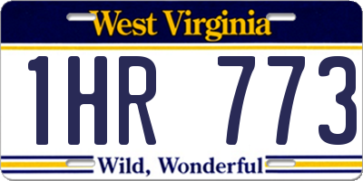 WV license plate 1HR773
