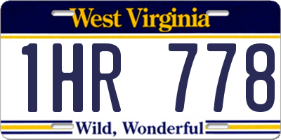 WV license plate 1HR778