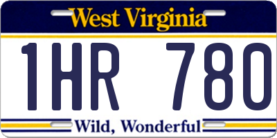 WV license plate 1HR780