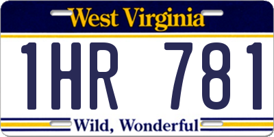 WV license plate 1HR781