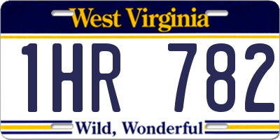 WV license plate 1HR782