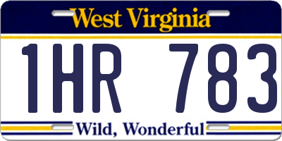 WV license plate 1HR783