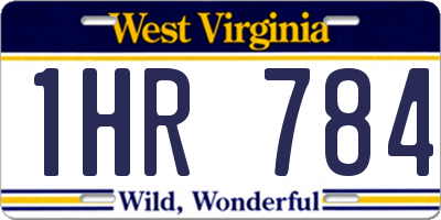 WV license plate 1HR784