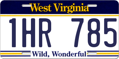 WV license plate 1HR785