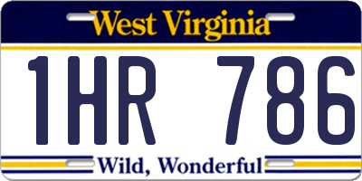 WV license plate 1HR786
