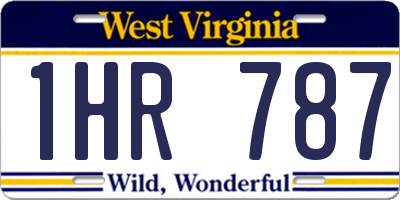 WV license plate 1HR787