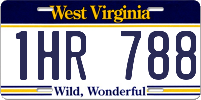 WV license plate 1HR788