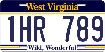WV license plate 1HR789