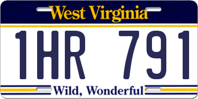 WV license plate 1HR791