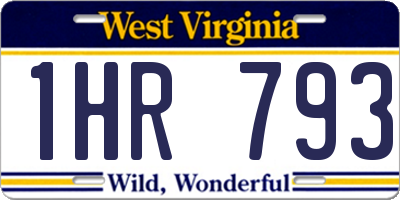 WV license plate 1HR793