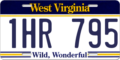 WV license plate 1HR795