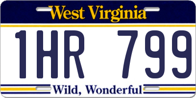 WV license plate 1HR799
