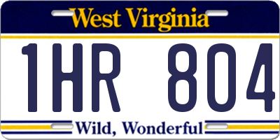 WV license plate 1HR804