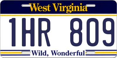 WV license plate 1HR809