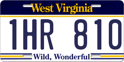 WV license plate 1HR810