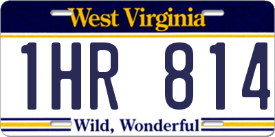 WV license plate 1HR814