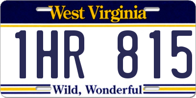 WV license plate 1HR815