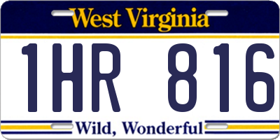 WV license plate 1HR816