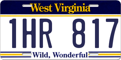 WV license plate 1HR817