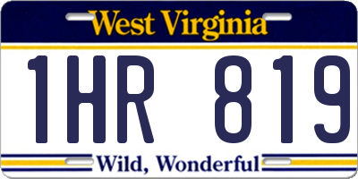 WV license plate 1HR819