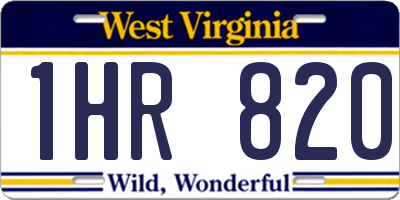 WV license plate 1HR820