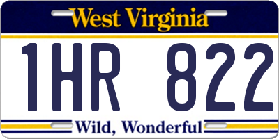 WV license plate 1HR822