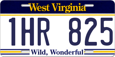 WV license plate 1HR825