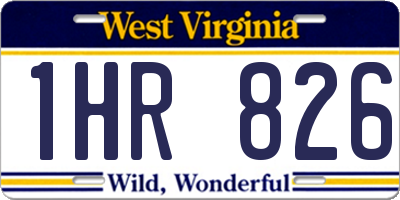 WV license plate 1HR826