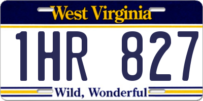 WV license plate 1HR827