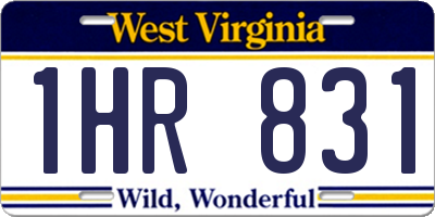 WV license plate 1HR831