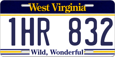 WV license plate 1HR832