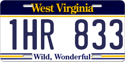 WV license plate 1HR833
